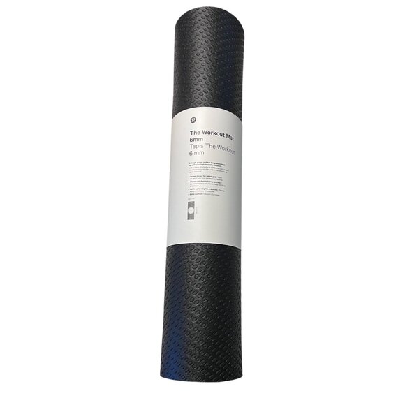 Lululemon The Workout Mat 6mm 26" x 71" Grippy Surface Black For High-Intensity - Picture 1 of 4